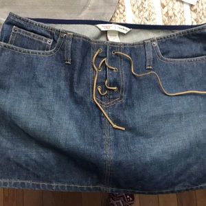 A & F lace up denim mini skirt- never worn!